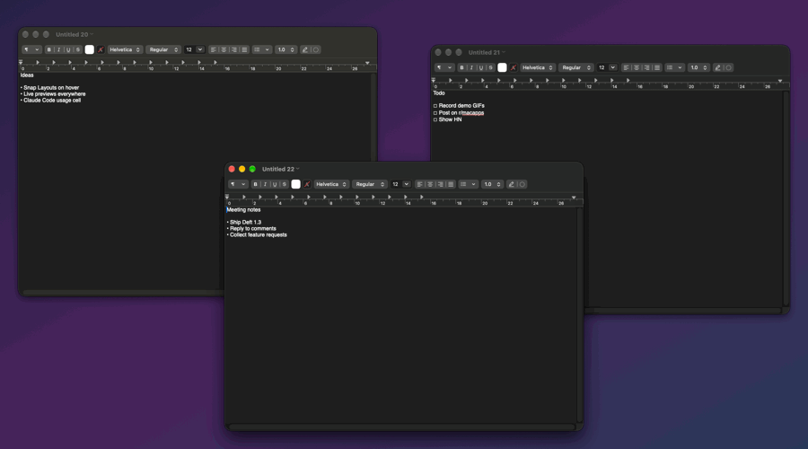 Alt+Tab switcher with live window previews